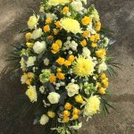 #### Luxury Yellow casket spray  (other colours available) with seasonal flowers and foliage
 3ft  £175  4ft £225   large 5ft £325  