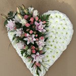 ### Luxury large heart with a rose lily posy 18