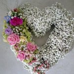 ### open gypsophila heart with mixed or plain colour flowers  12