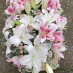 ####pink and white lily spray with gypsophila 
4ft £200.    5ft £250